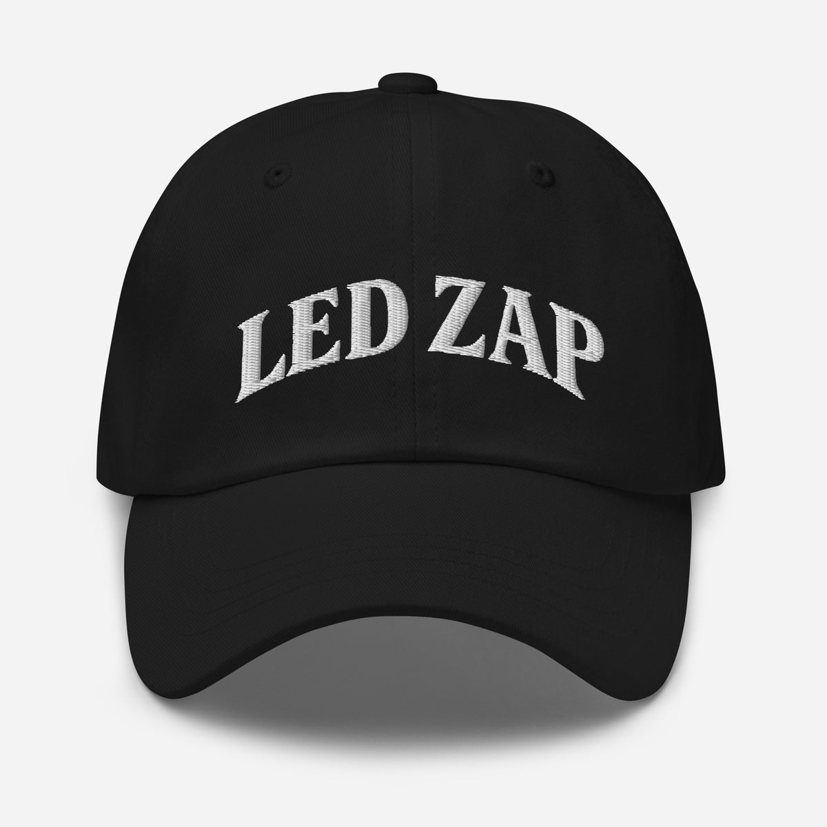 Led Zap White Logo Dad Hat, front view